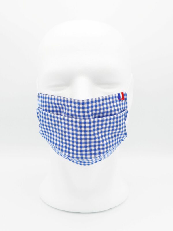 Masque en tissus - Vichy bleu
