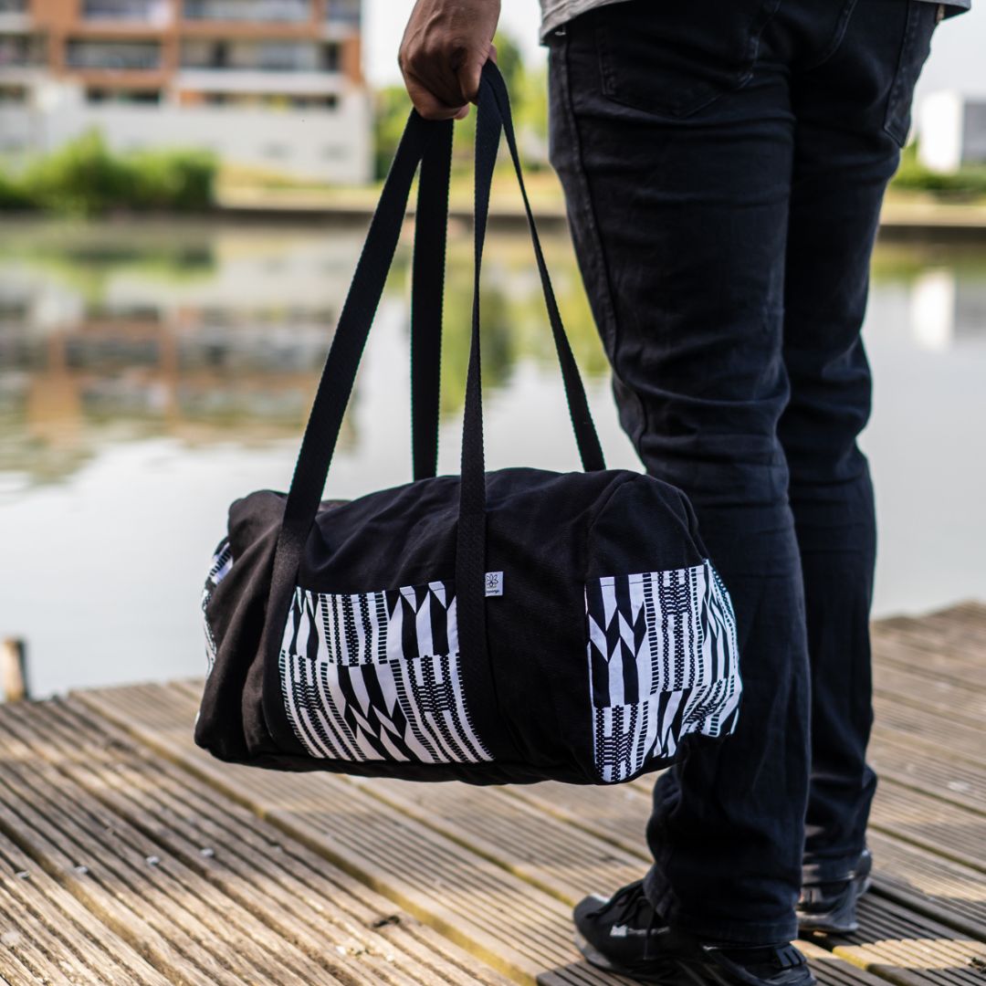 Sac weekend Poropango. Collection Kita noir et blanc. Homme