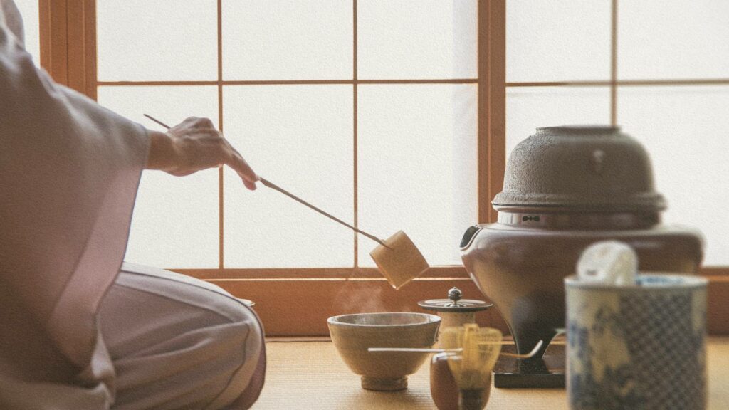 Maison de thé à Kanazawa pendant une cérémonie du thé