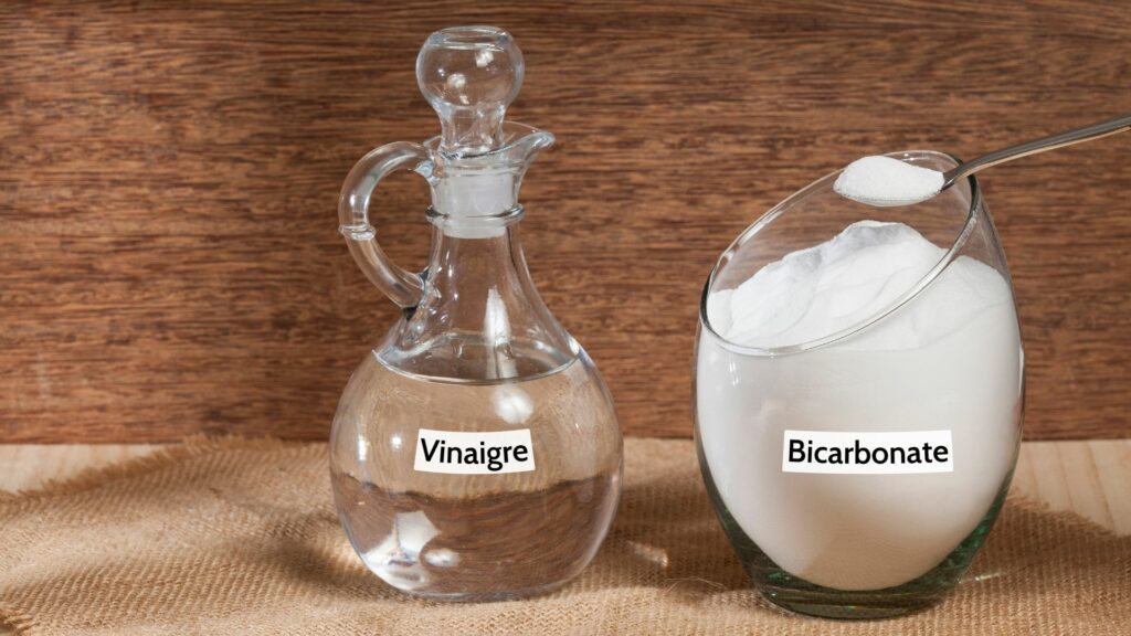 Vinaigre blanc et bicarbonate de soude