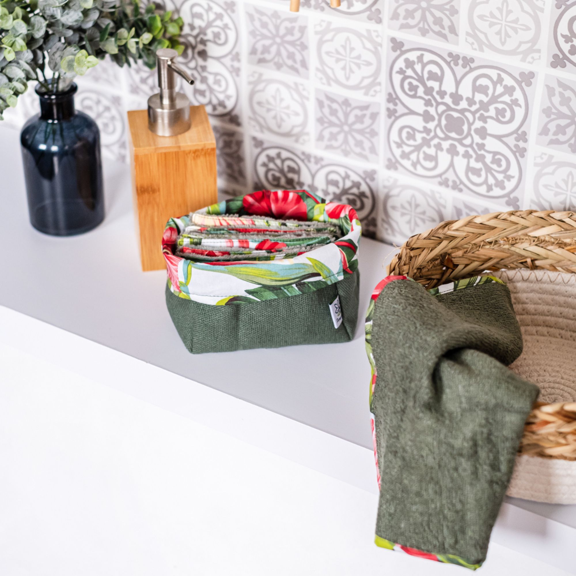 Coffret de lingettes démaquillantes réutilisables - Hibiscus – Image 3