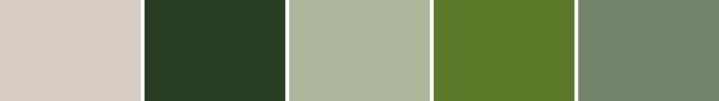 Palette de couleurs de la collection Monstera de Poropango