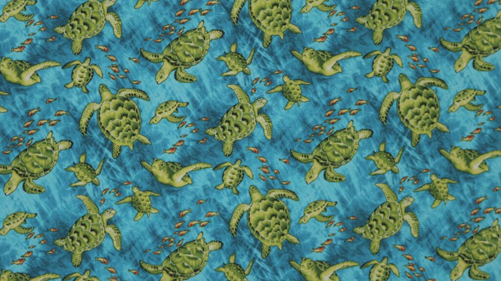 Tissu Hawaïen de la collection Tortues de mer de Poropango