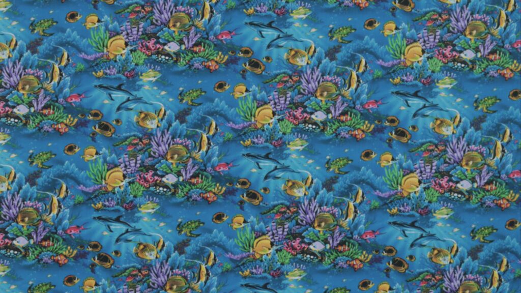 Tissu Hawaien aux motifs corail